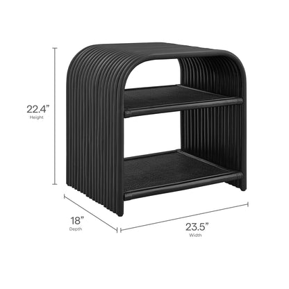Eve Curved Natural Rattan Side Table
