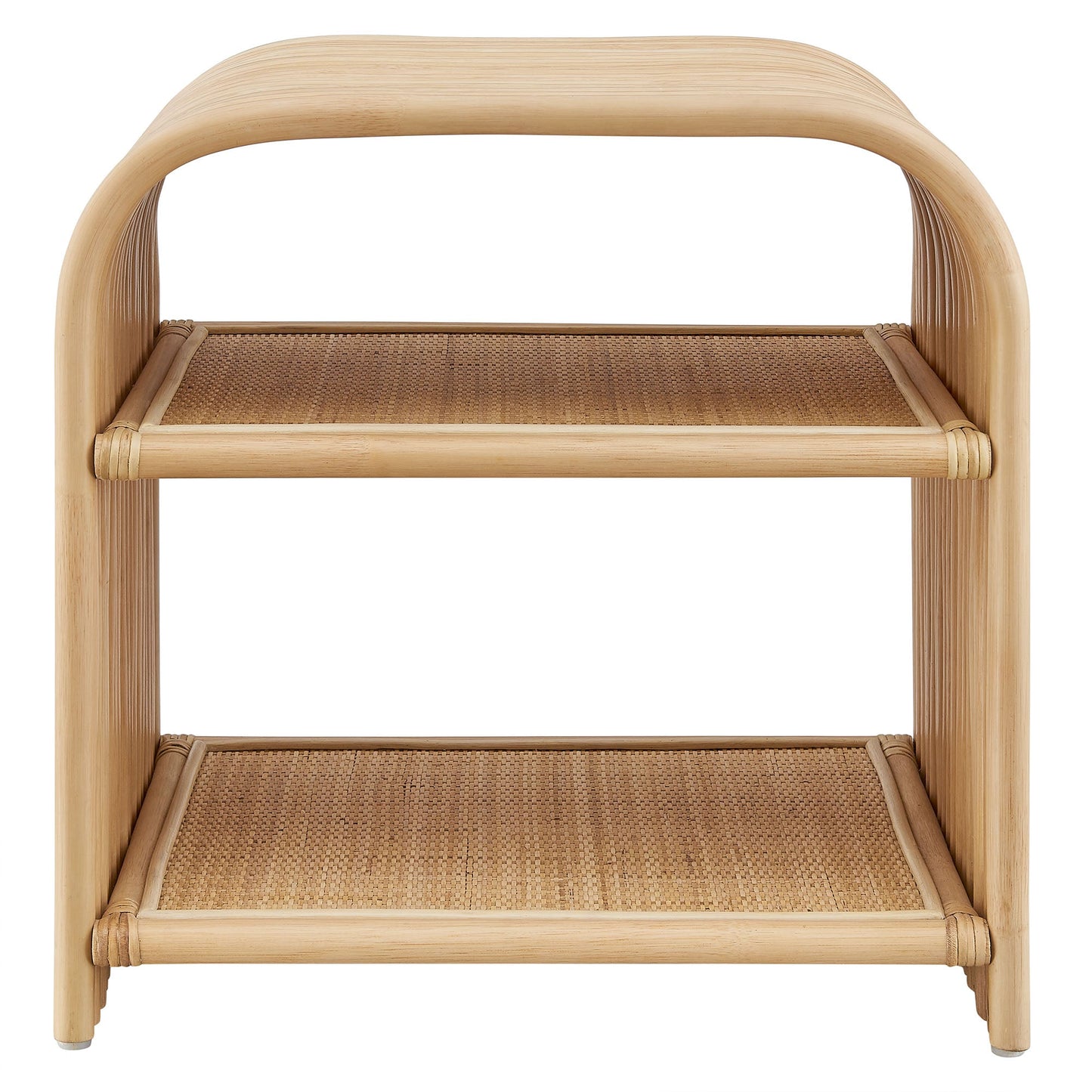 Eve Curved Natural Rattan Side Table