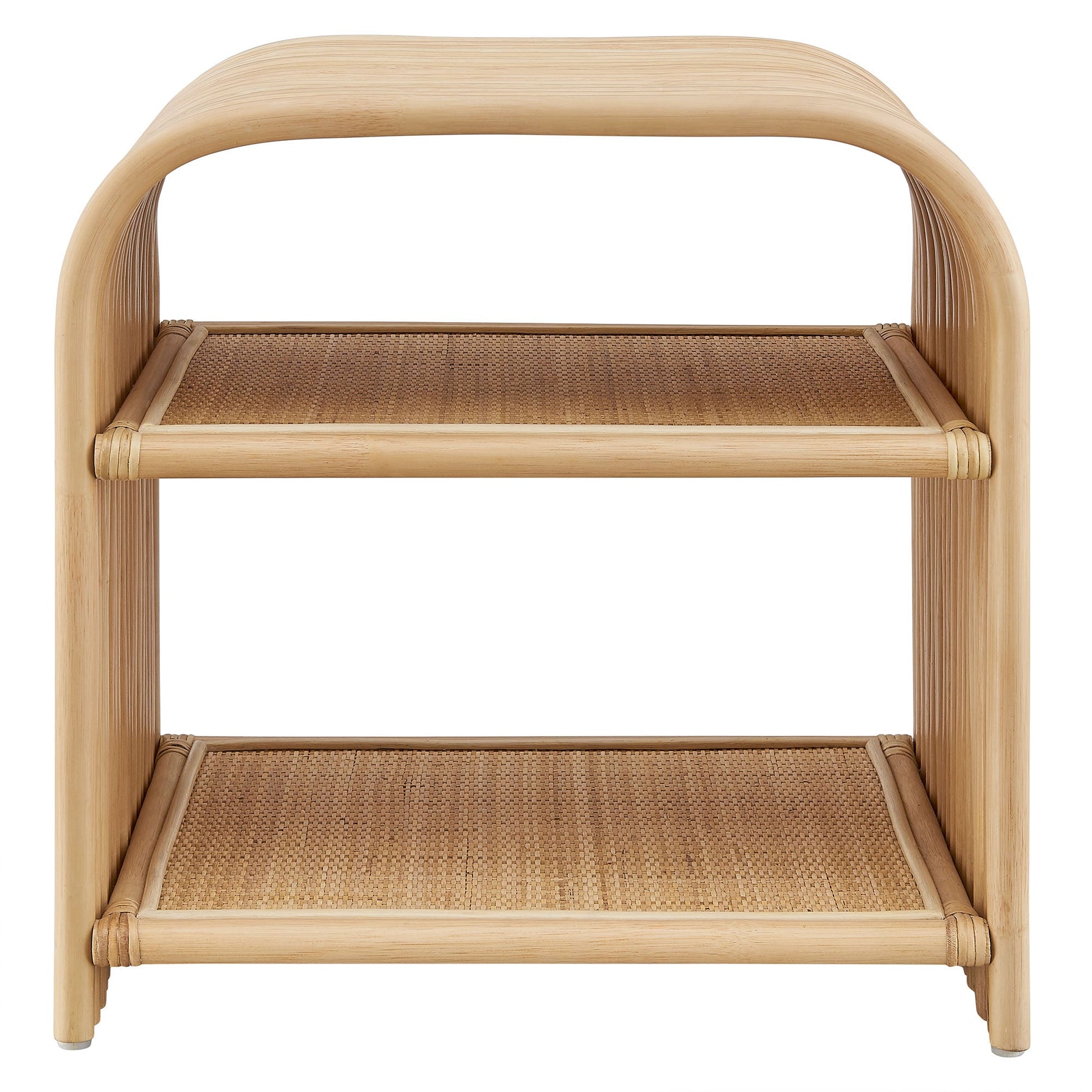 Eve Curved Natural Rattan Side Table