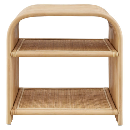 Eve Curved Natural Rattan Side Table
