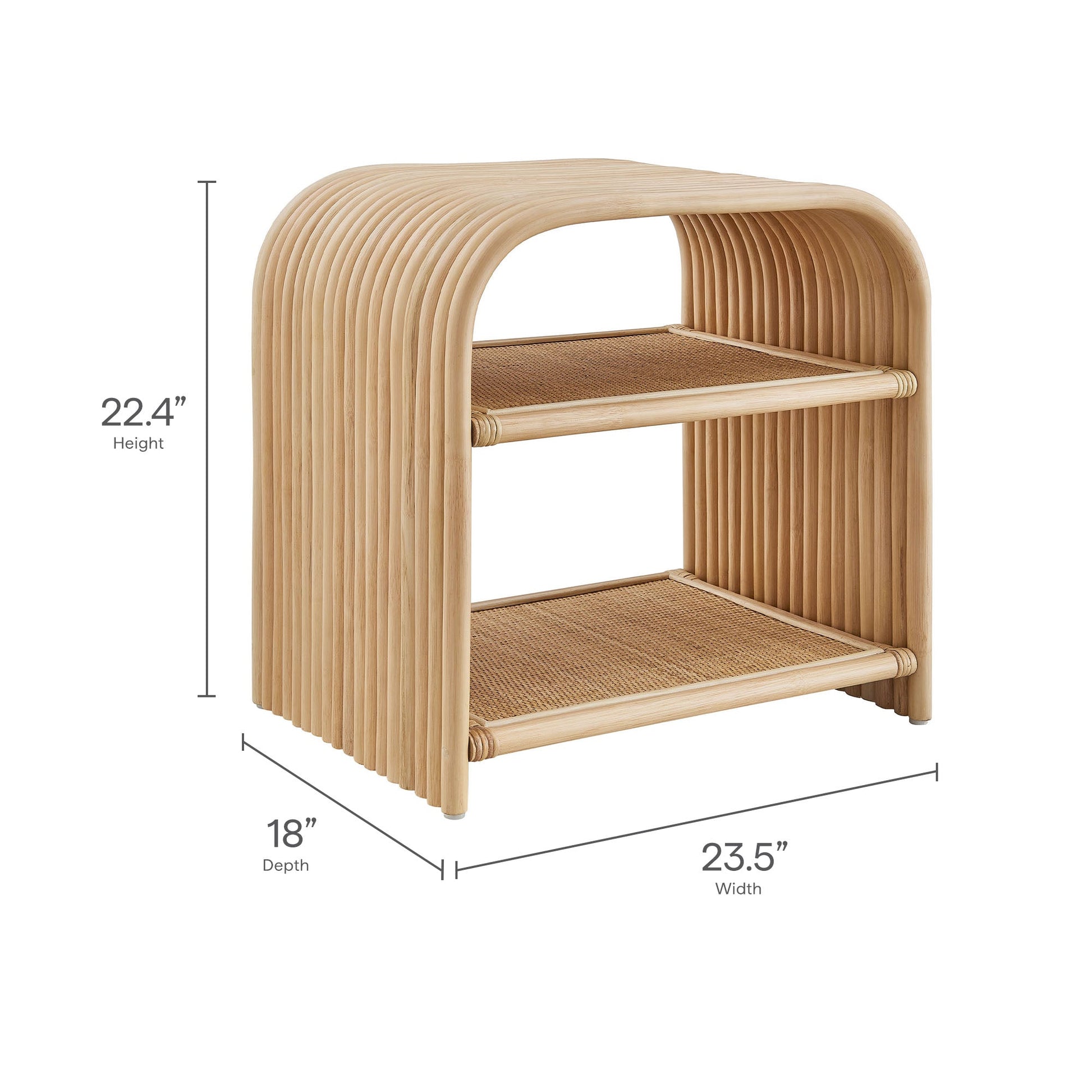 Eve Curved Natural Rattan Side Table