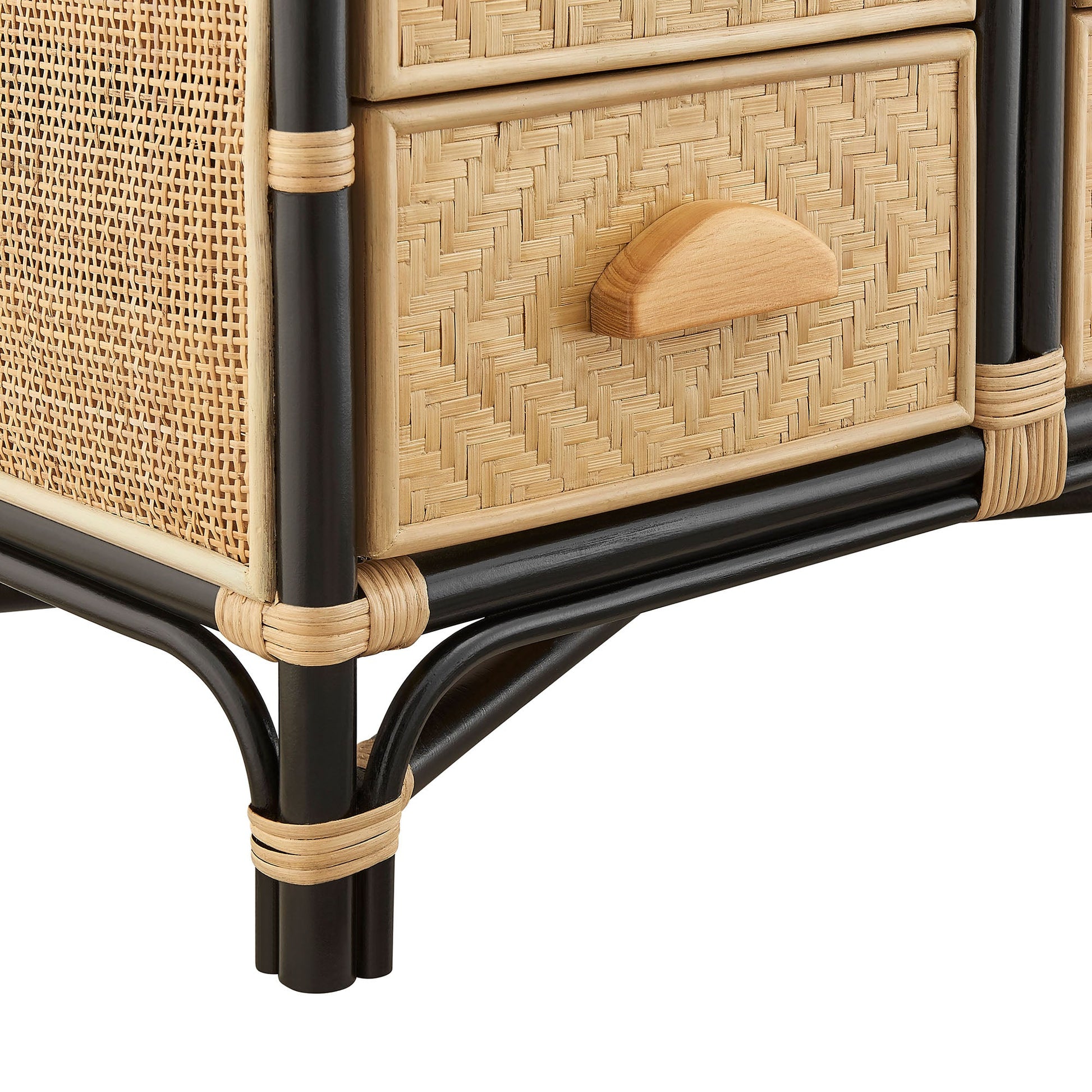 Jane 71 Inch Tall Arched Natural Rattan Bookshelf