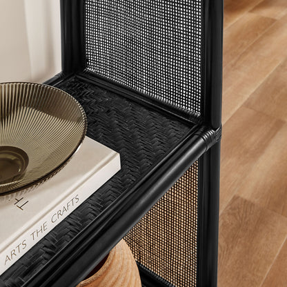 Celeste 67 Inch Tall Arched Natural Rattan Bookshelf