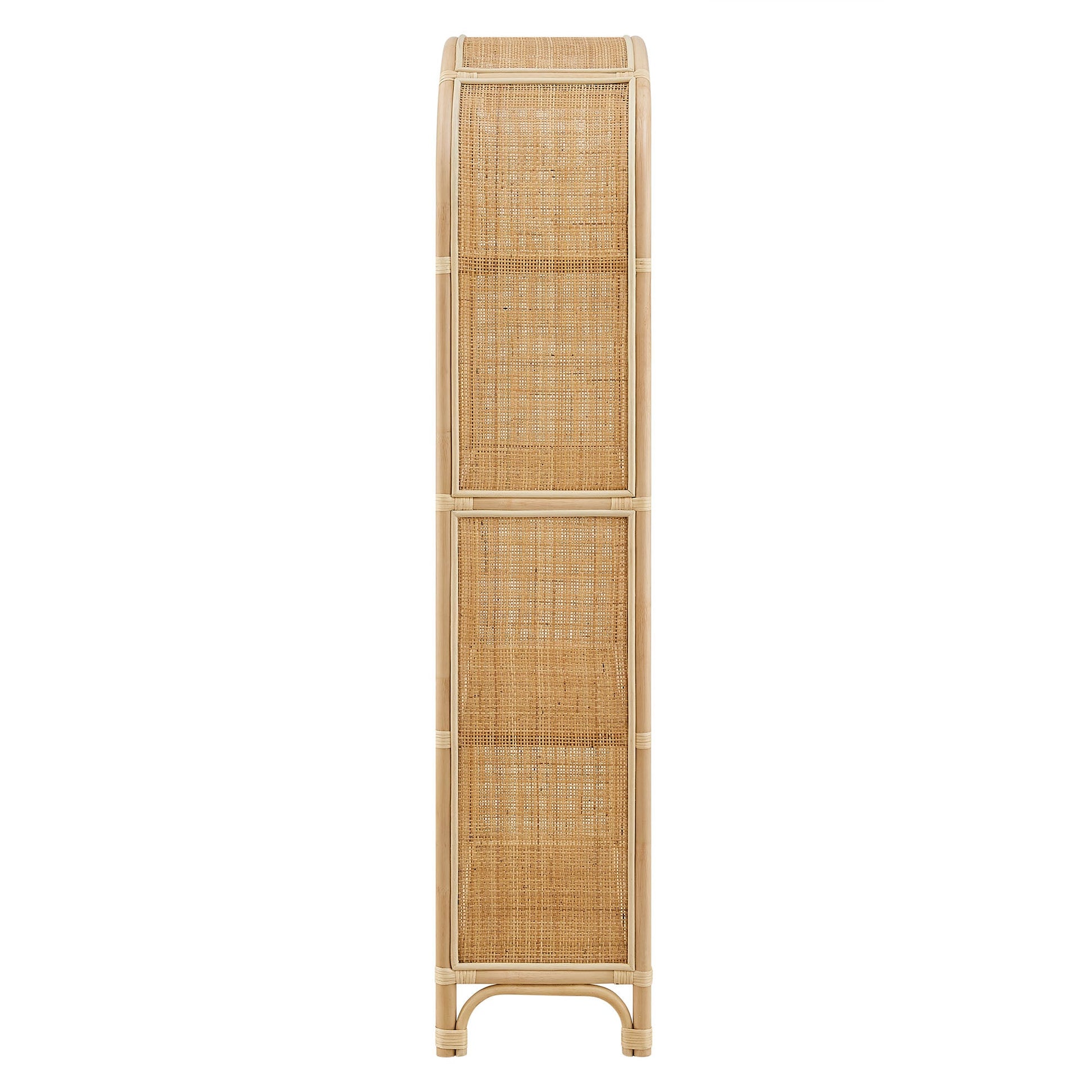 Celeste 67 Inch Tall Arched Natural Rattan Bookshelf