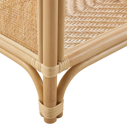 Celeste 67 Inch Tall Arched Natural Rattan Bookshelf
