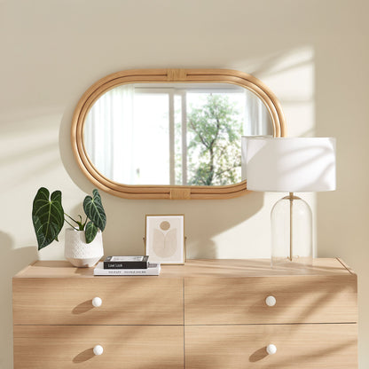 Corsica Oval Rattan Wall Mirror