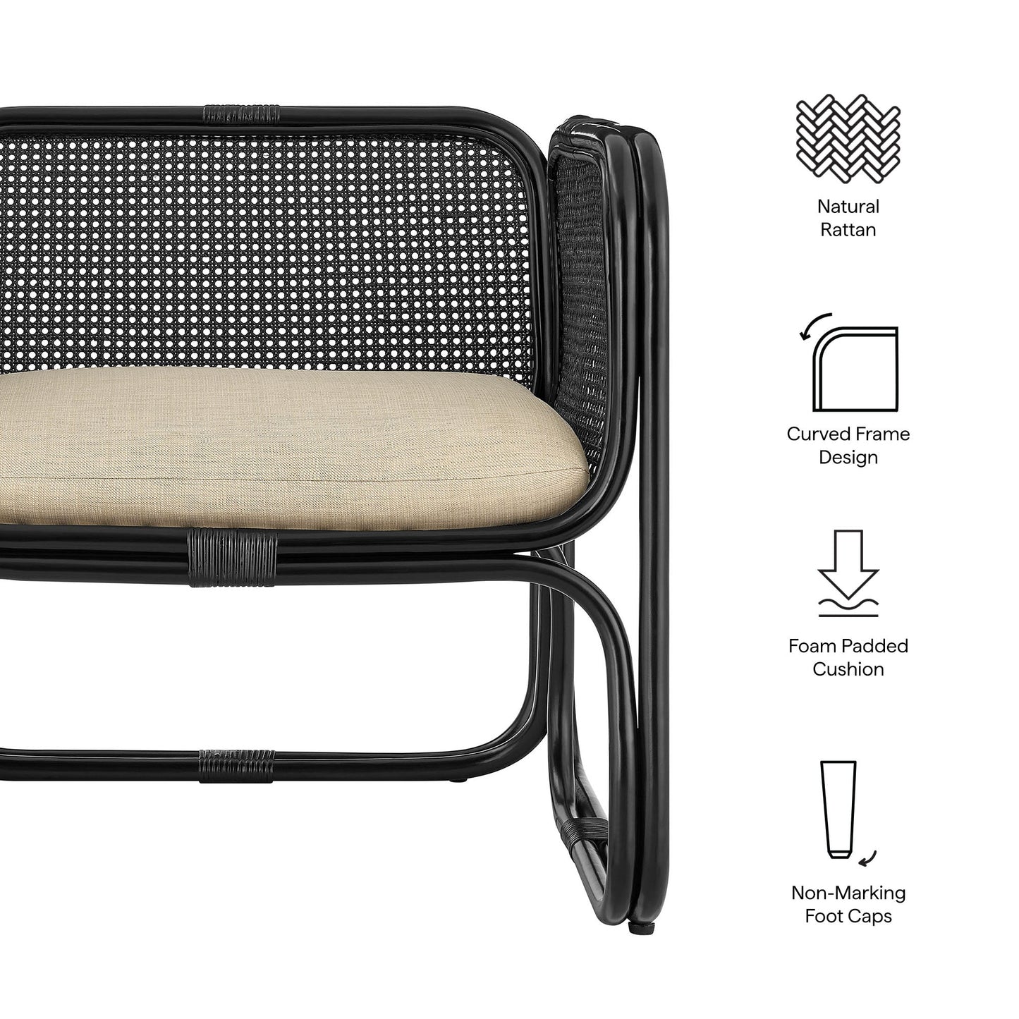 Ellis Natural Rattan Accent Armchair