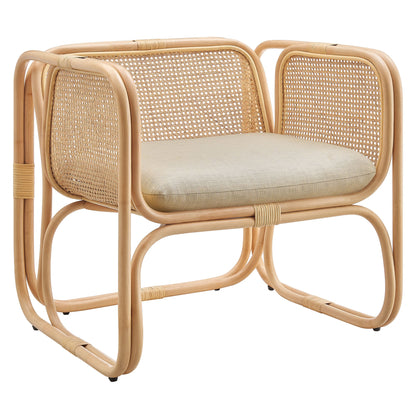 Ellis Natural Rattan Accent Armchair
