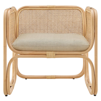 Ellis Natural Rattan Accent Armchair
