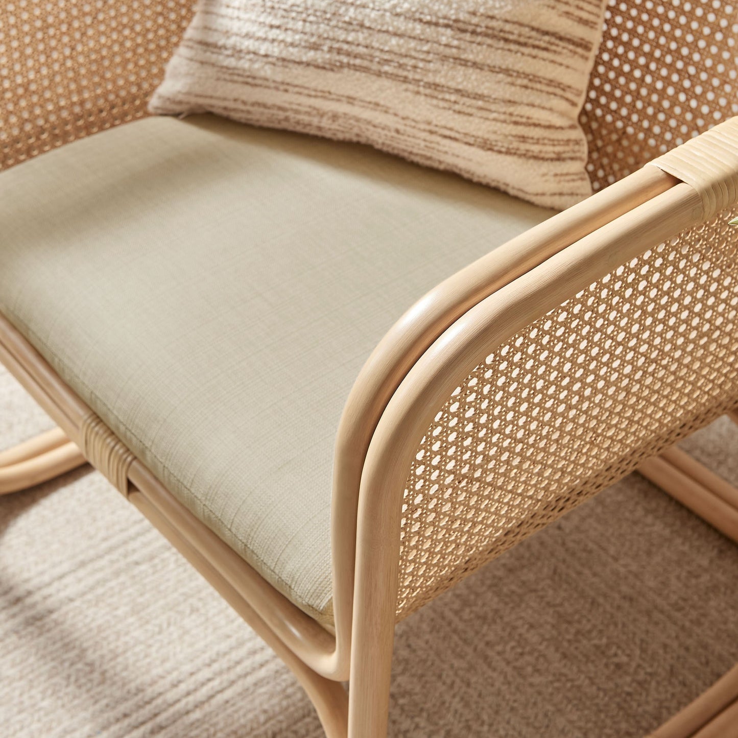 Ellis Natural Rattan Accent Armchair