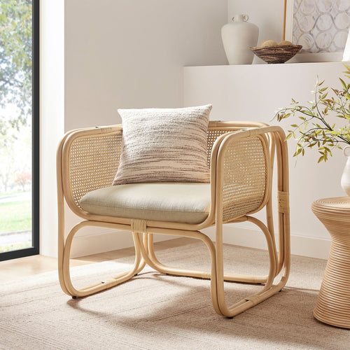 Ellis Natural Rattan Accent Armchair