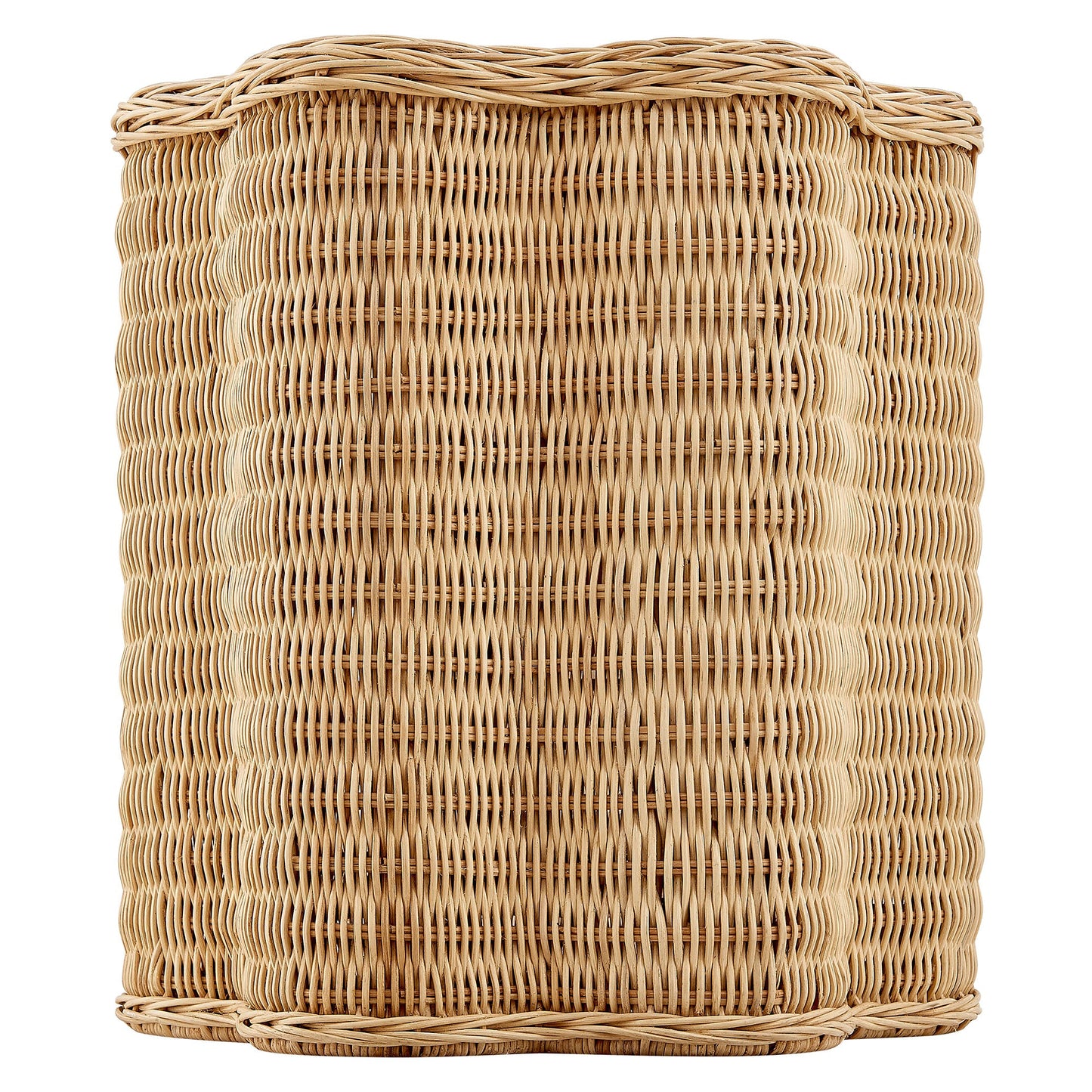 Erika Scalloped Natural Rattan Side Table
