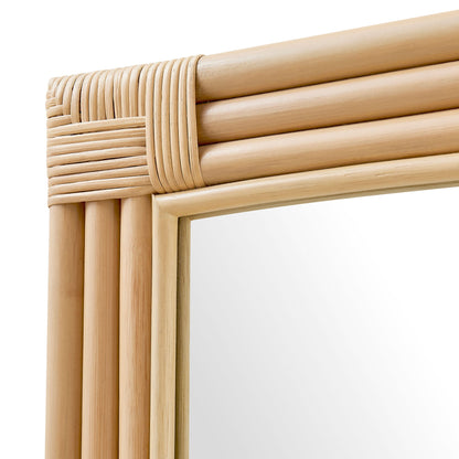 Corsica Curved Rectangle Rattan Wall Mirror
