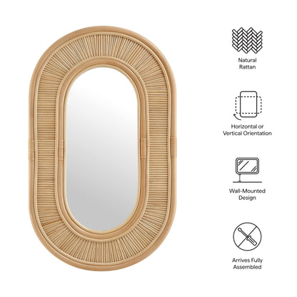 Sovana Oval Rattan Wall Mirror