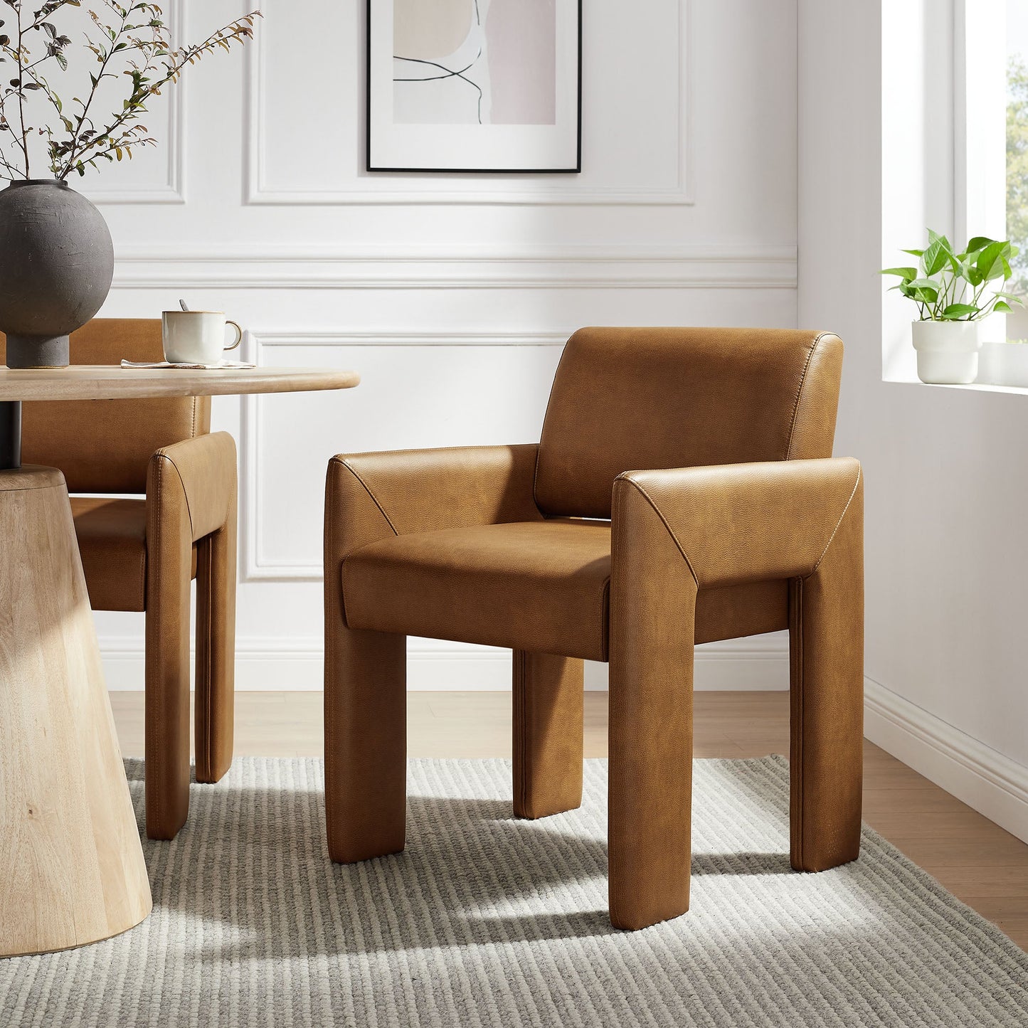 Daven Vegan Leather Dining Armchair
