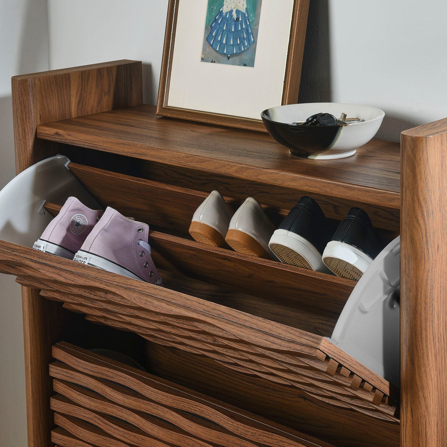 Emric Wave Shoe Cabinet