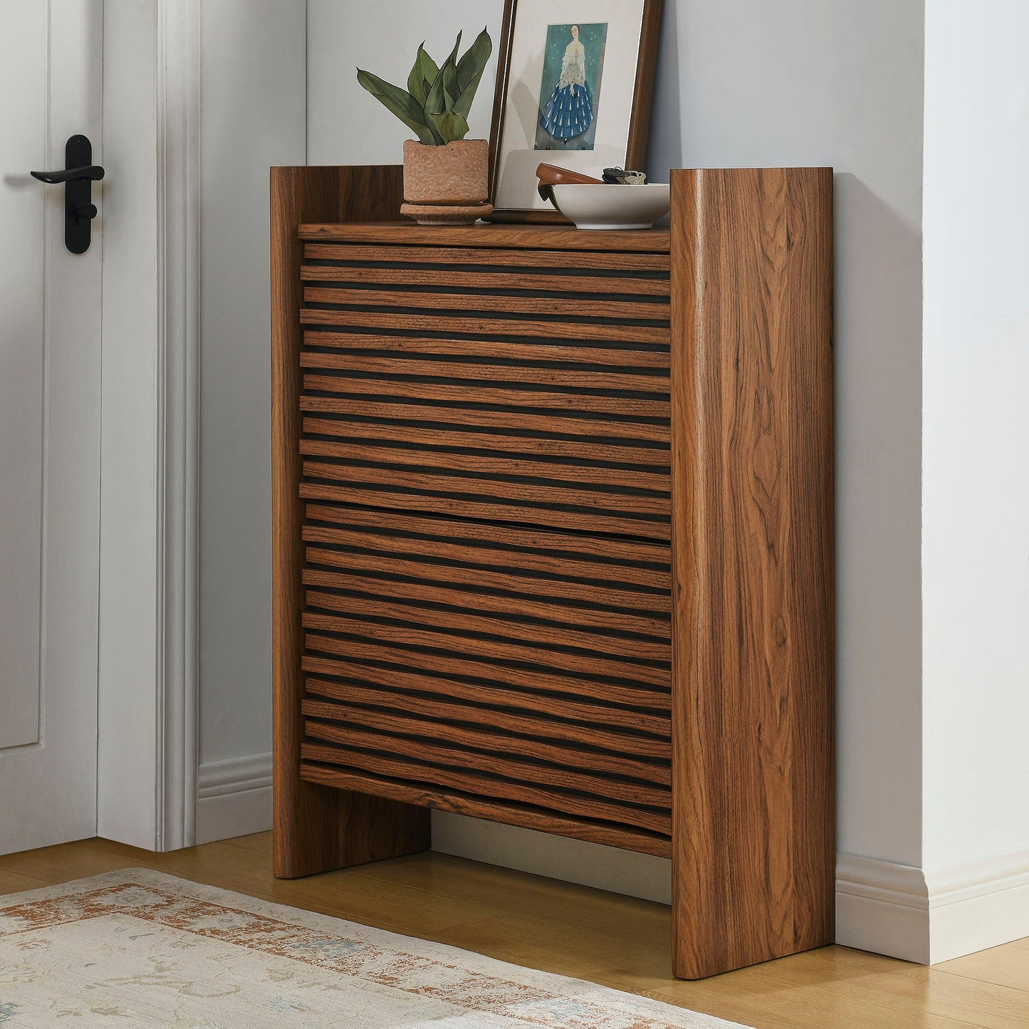 Emric Wave Shoe Cabinet