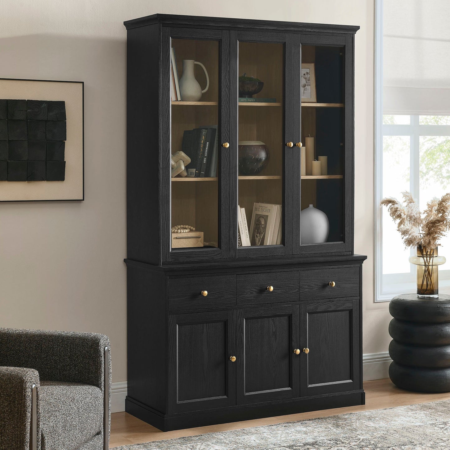 Amara 79 Inch Large Storage Display Cabinet