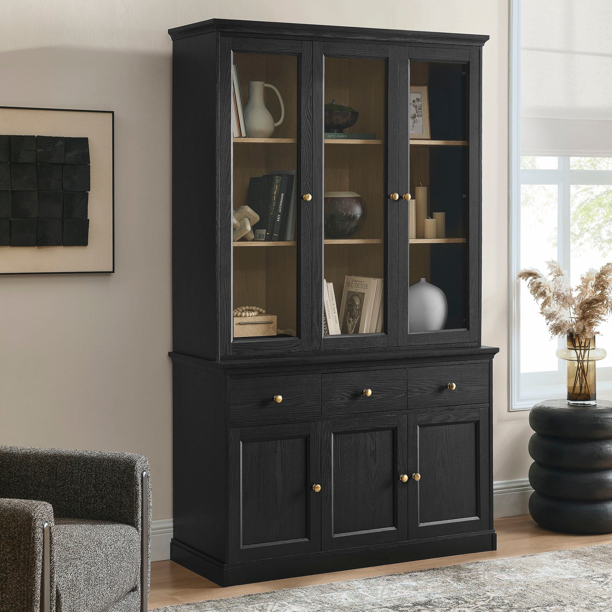 Amara 79 Inch Large Storage Display Cabinet