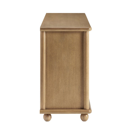 Marola 71 Inch Oak Wood Seagrass Sideboard