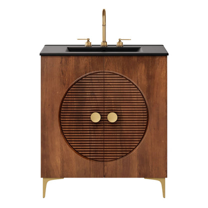 Vernon 30" Fluted Wood Vanity Cabinet With Sink