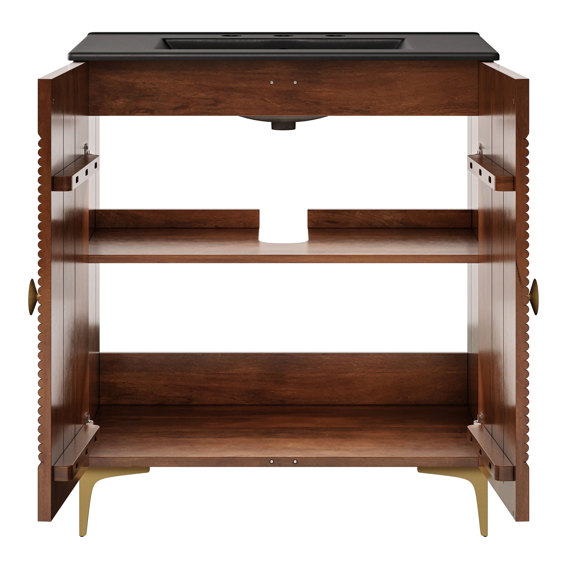 Vernon 30" Fluted Wood Vanity Cabinet With Sink
