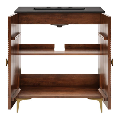 Vernon 30" Fluted Wood Vanity Cabinet With Sink