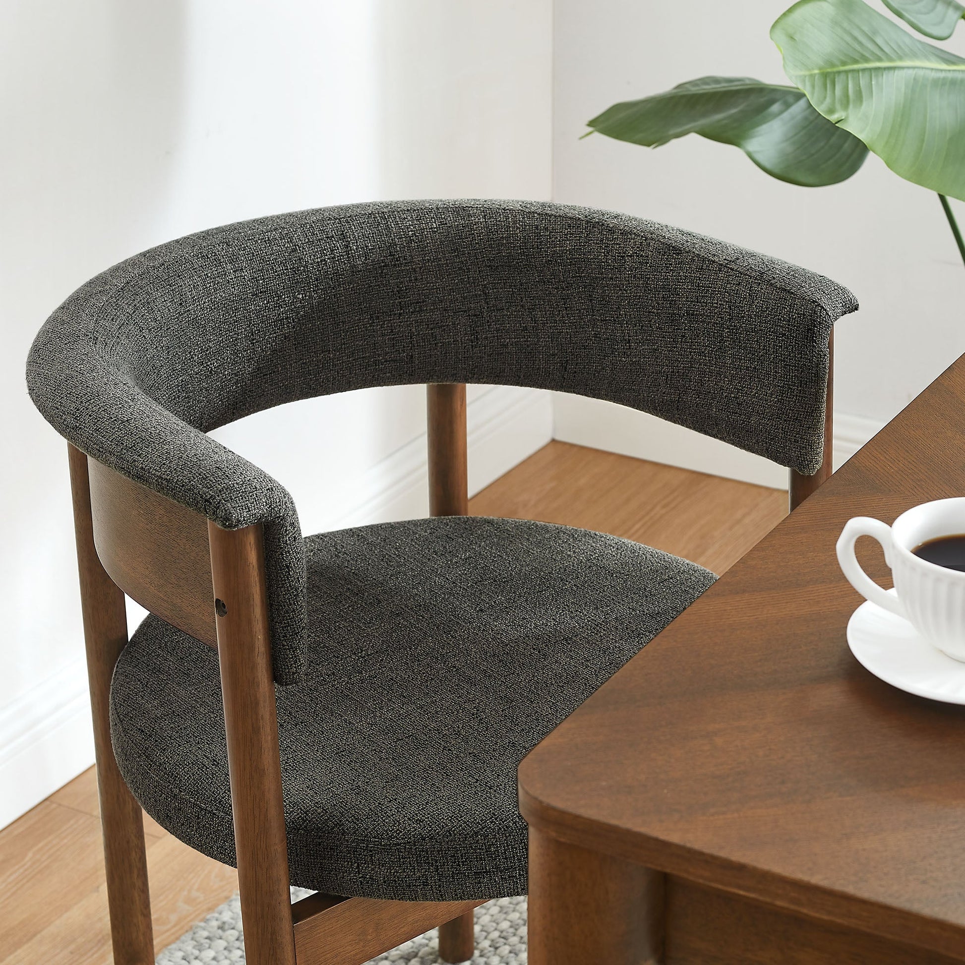 Clea Curved Upholstered Dining Chairs Set Of 2