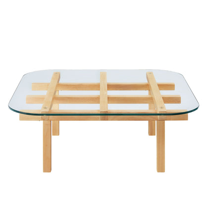 Isby 35 Inch Tempered Glass Coffee Table
