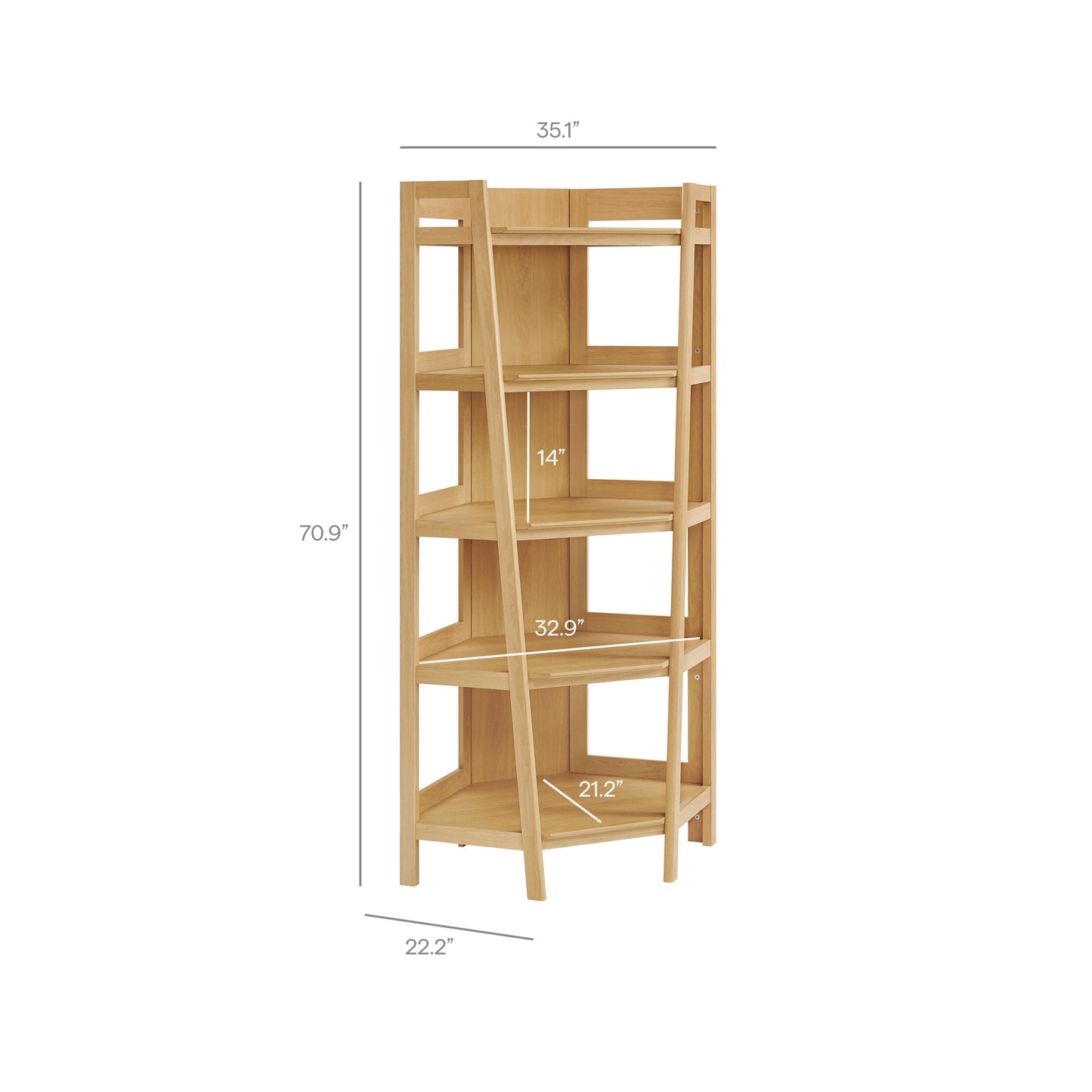 Bixby 71 Inch Corner Bookshelf