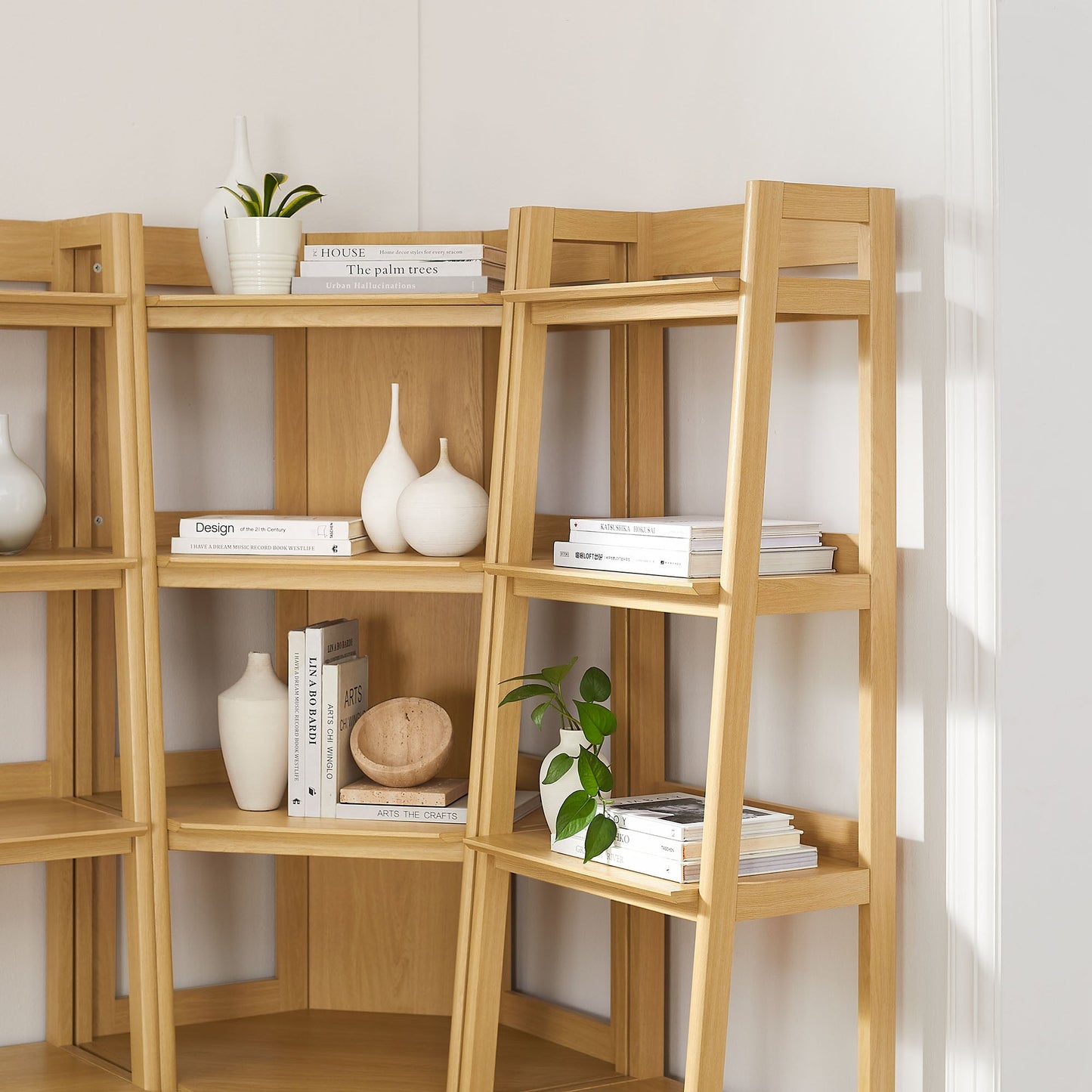 Bixby 3-piece Corner Bookshelf Set with Narrow Bookshelves