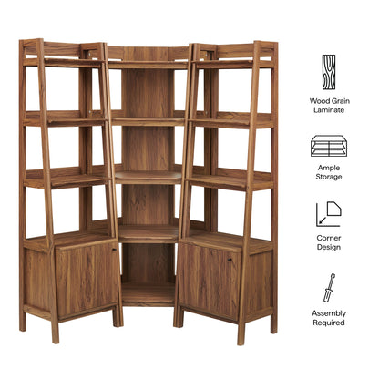 Bixby 3-piece Corner Bookshelf Set with Narrow Bookshelves