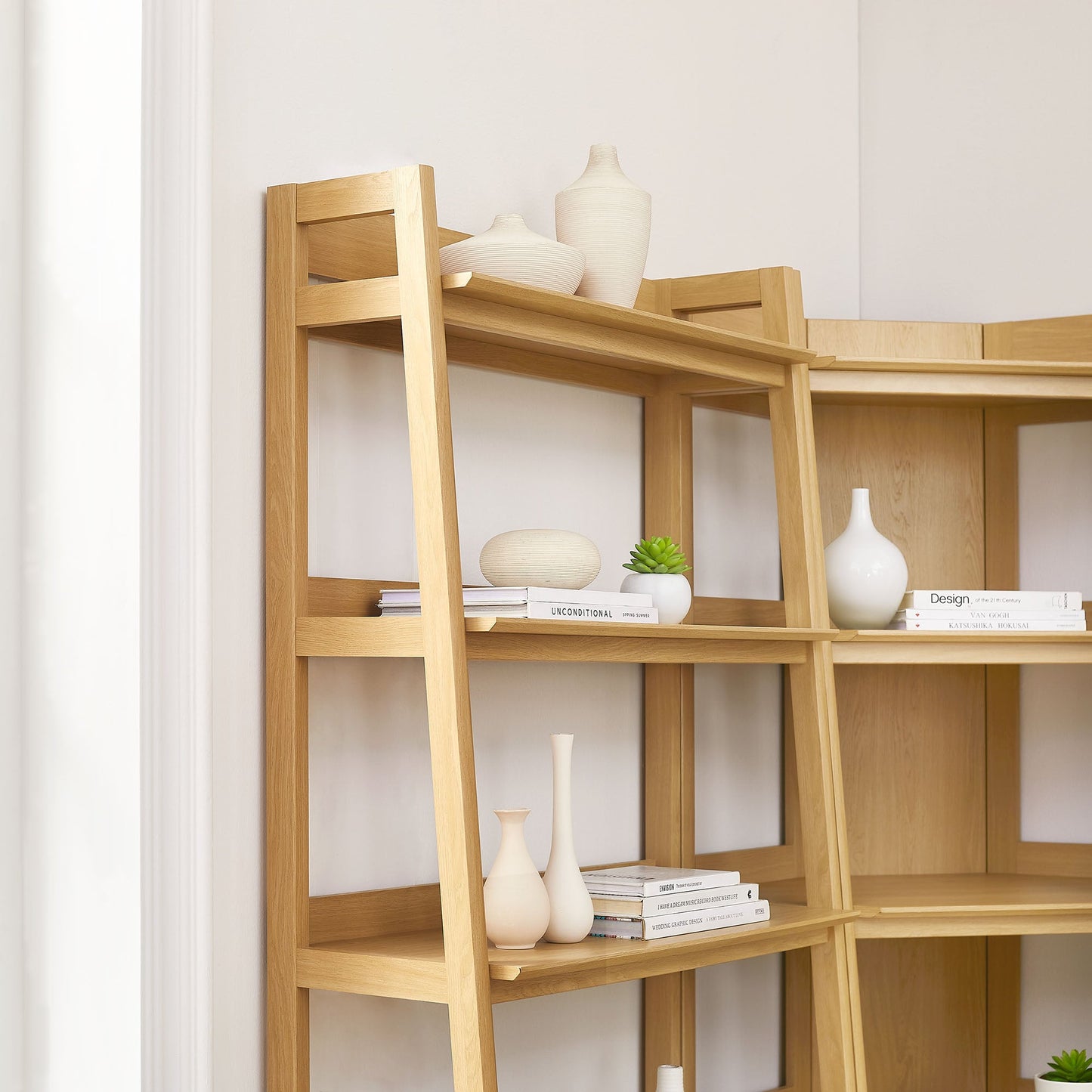 Bixby 3-Piece Corner Bookshelf Set with Wide Bookshelves