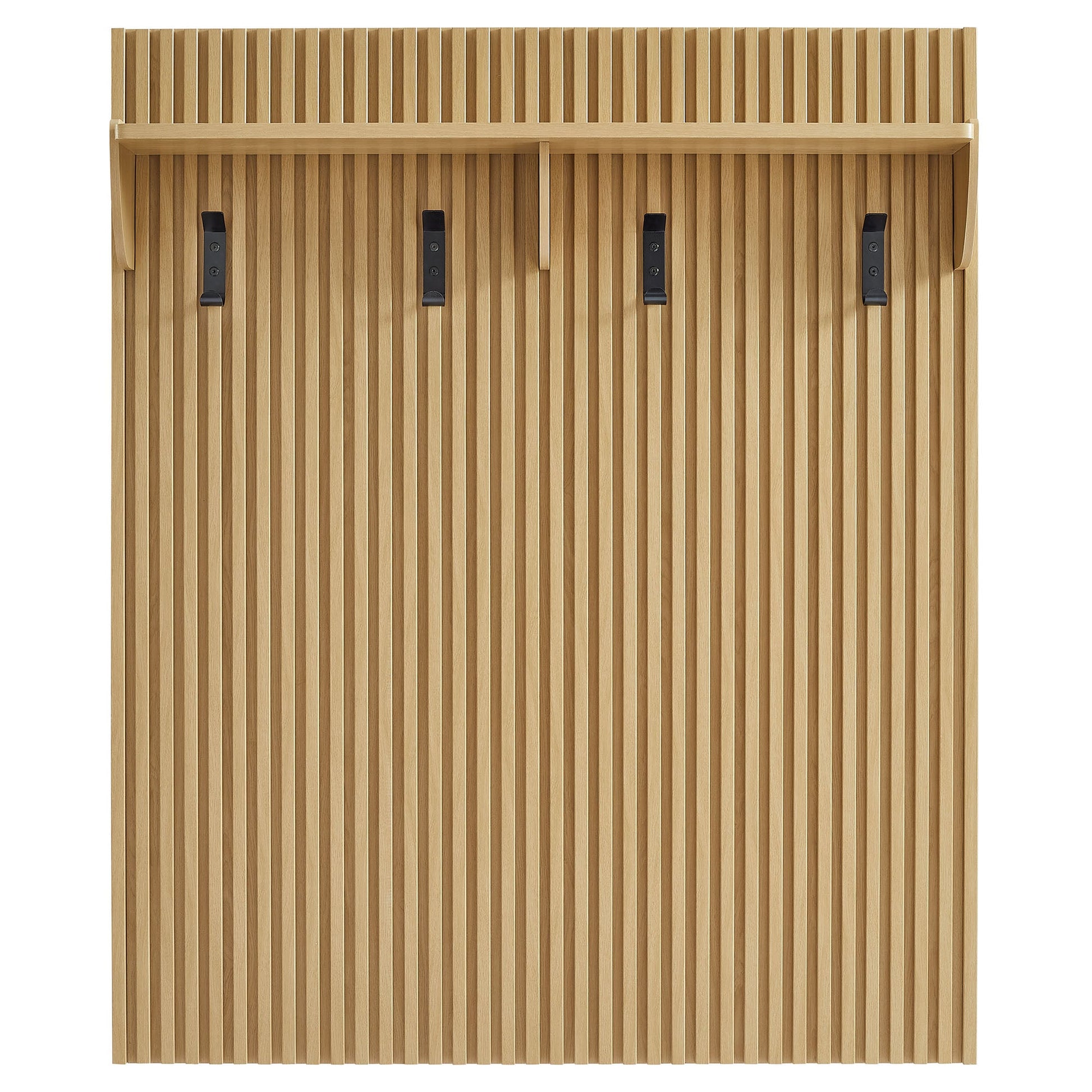 Render Fluted Coat Rack Panel With Shelf