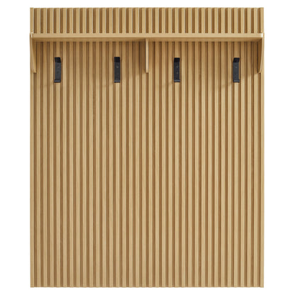 Render Fluted Coat Rack Panel With Shelf