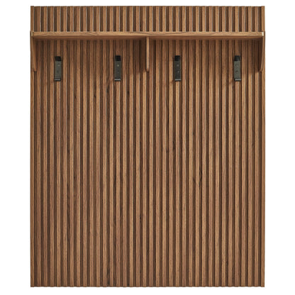 Render Fluted Coat Rack Panel With Shelf