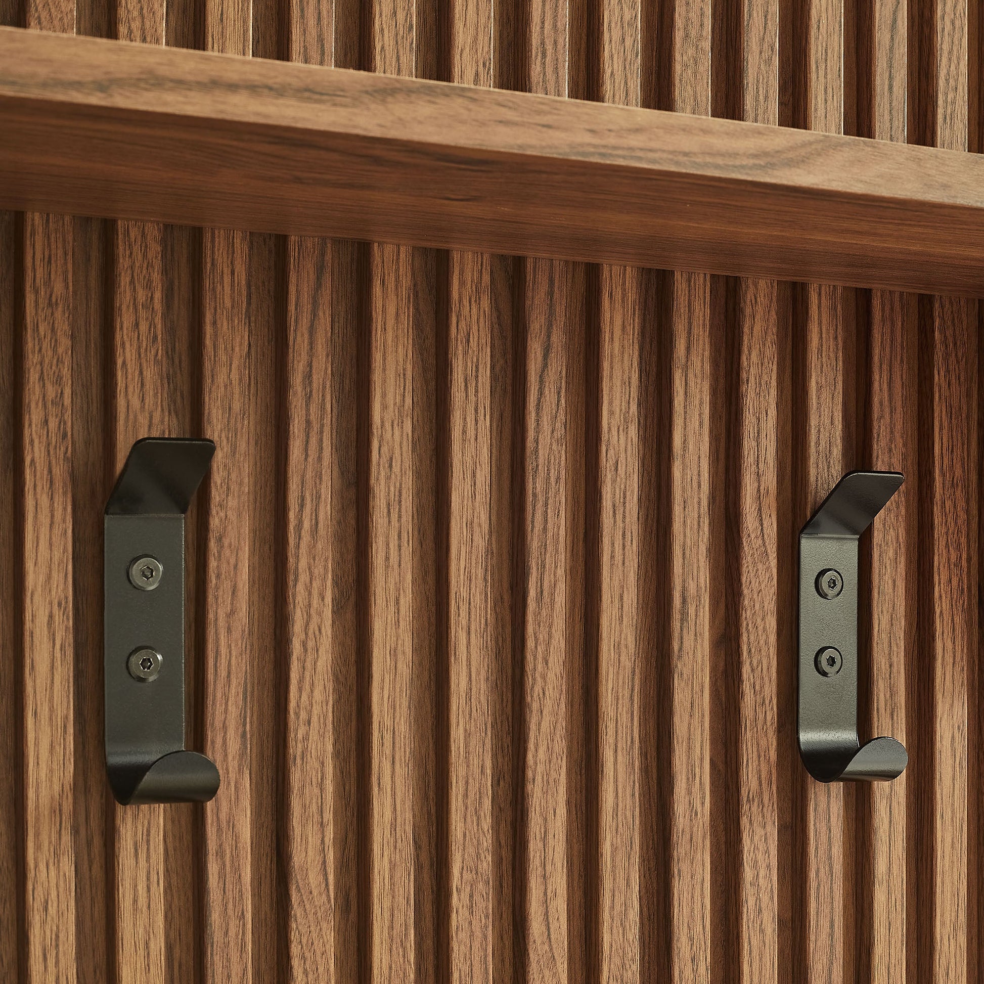 Render Fluted Coat Rack Panel With Shelf
