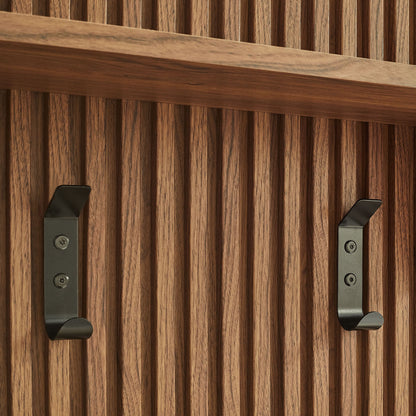 Render Fluted Coat Rack Panel With Shelf