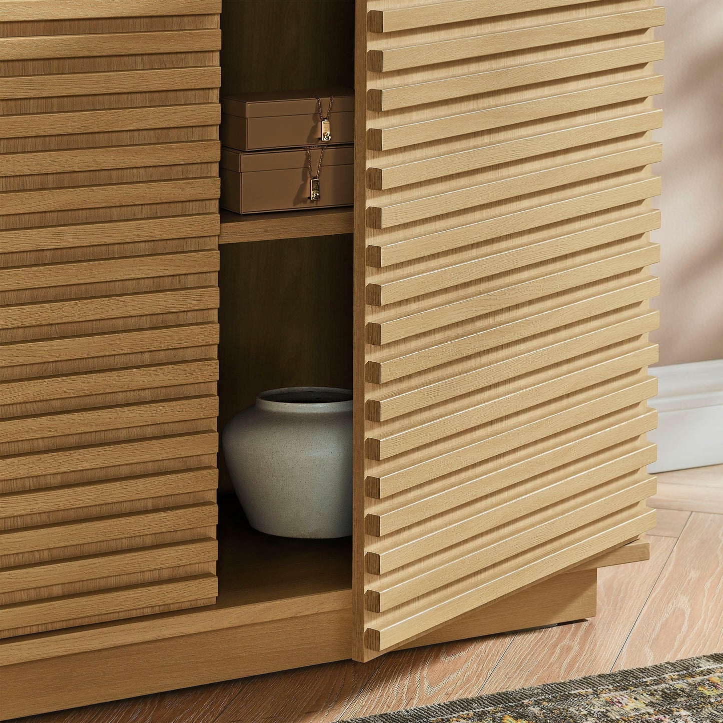 Render 2-Door Fluted Accent Cabinet