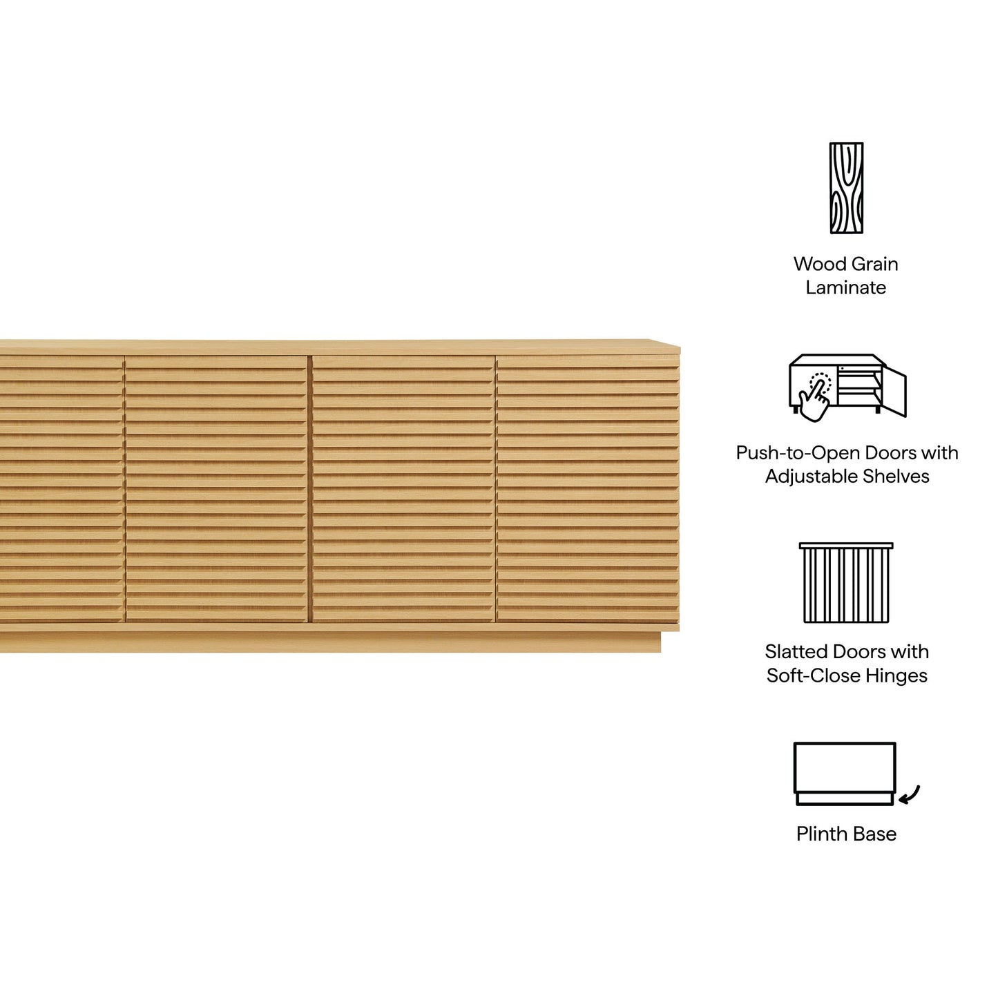 Render 4-Door Fluted Sideboard Cabinet TV Stand