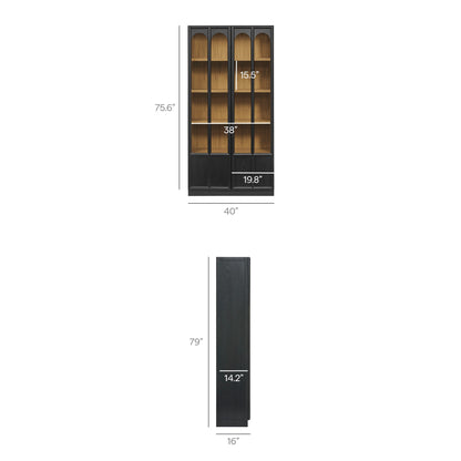 Anwen Solid Wood and Glass Display Cabinet