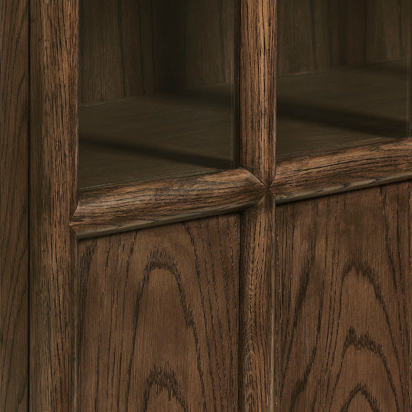 Anwen Solid Wood and Glass Display Cabinet