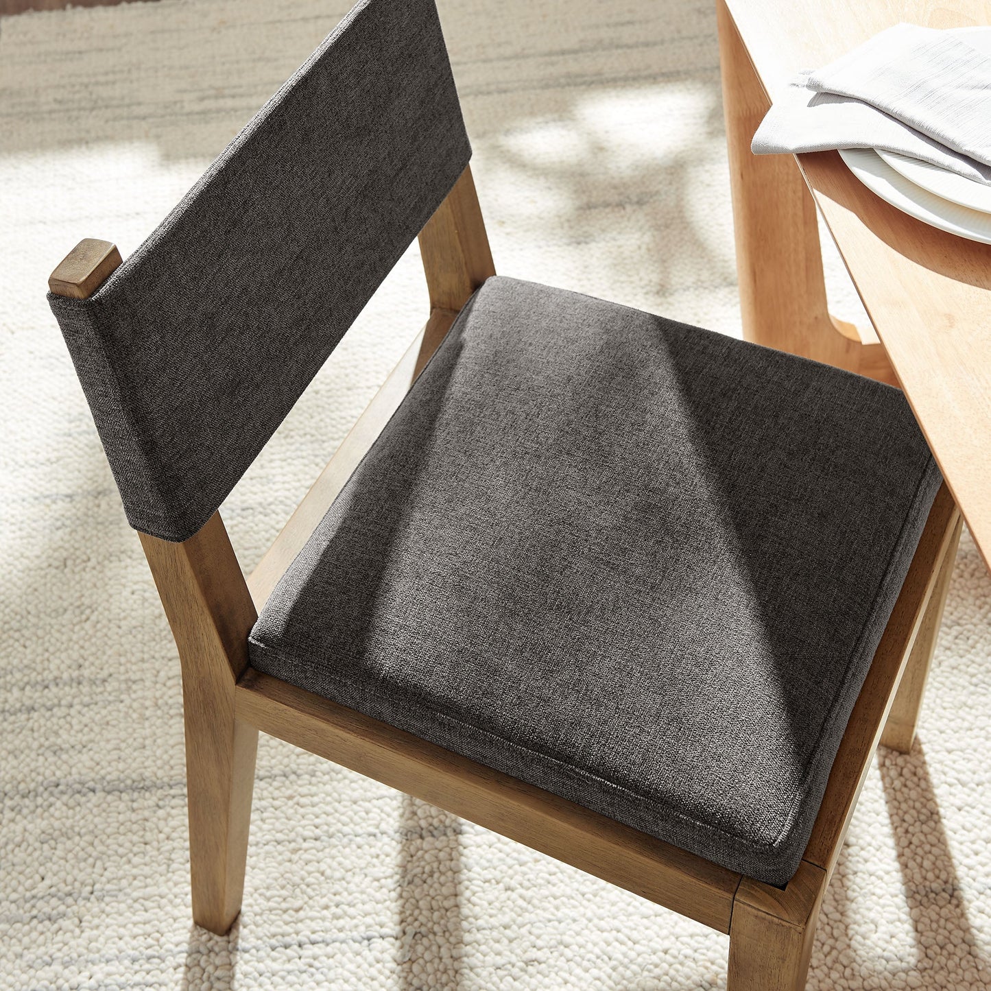 Calder Fabric Upholstered Wood Armless Dining Chair