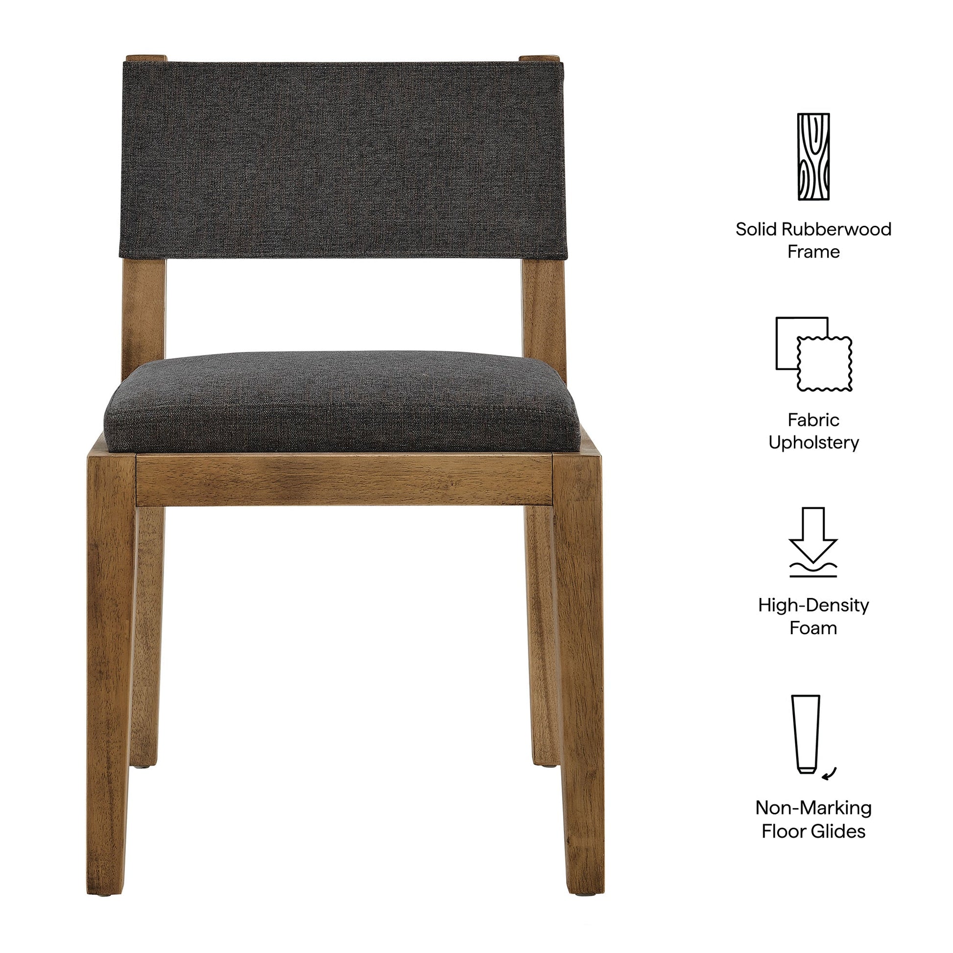 Calder Fabric Upholstered Wood Armless Dining Chair