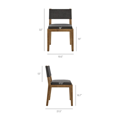 Calder Fabric Upholstered Wood Armless Dining Chair