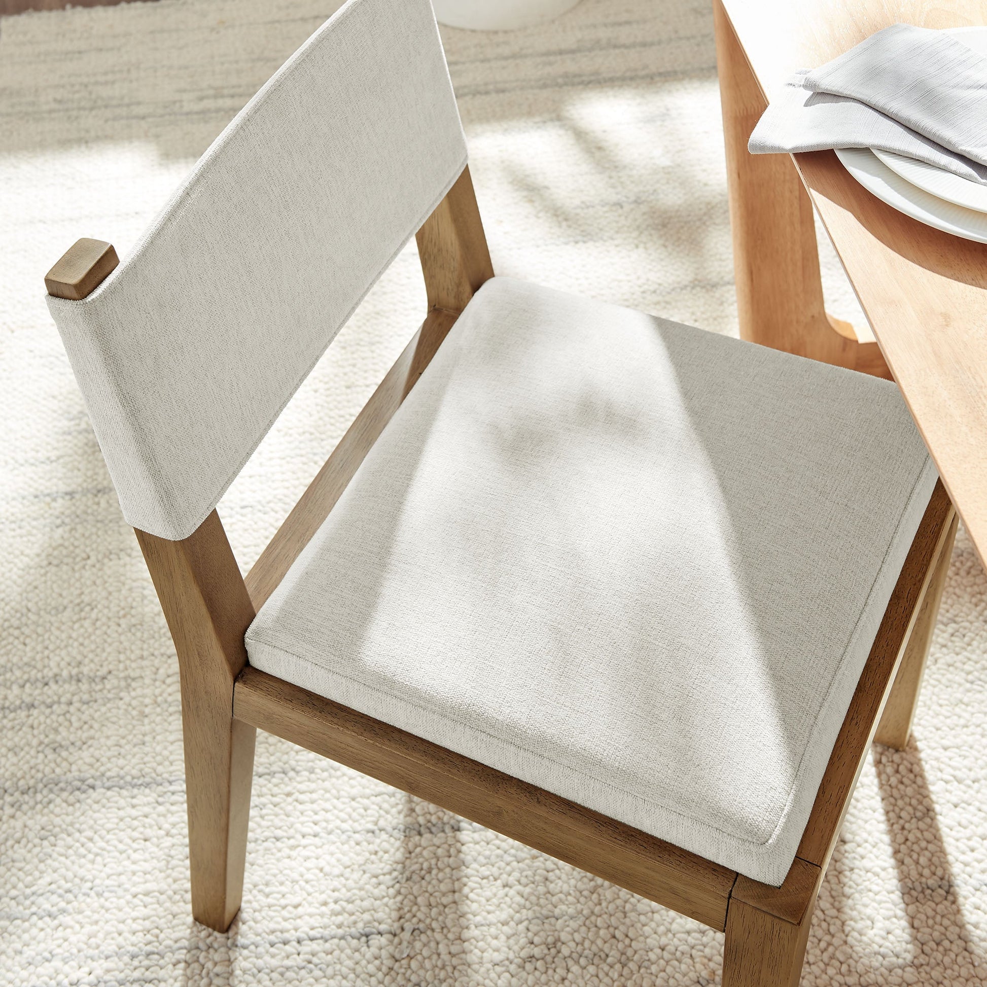 Calder Fabric Upholstered Wood Armless Dining Chair