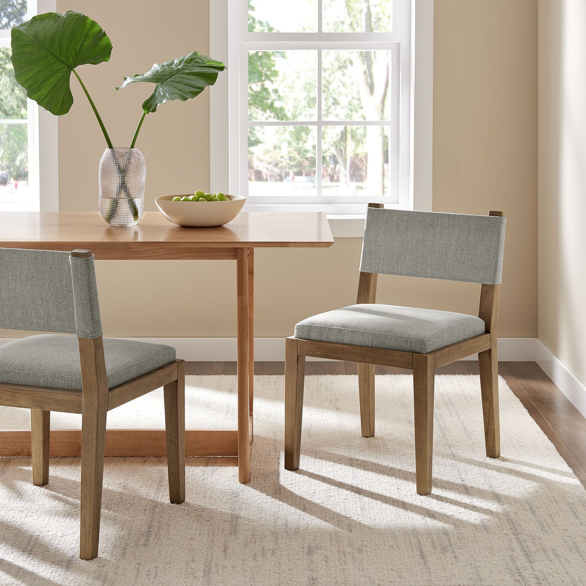 Calder Fabric Upholstered Wood Armless Dining Chair