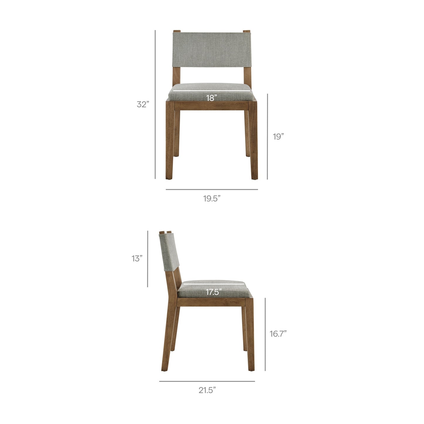 Calder Fabric Upholstered Wood Armless Dining Chair
