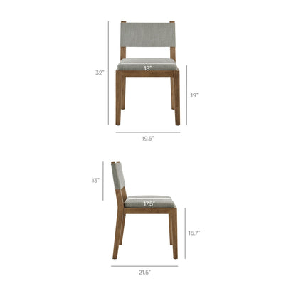 Calder Fabric Upholstered Wood Armless Dining Chair