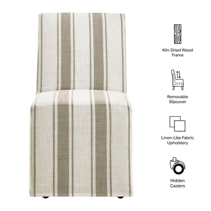 Tessera Striped Slipcovered Dining Side Chair
